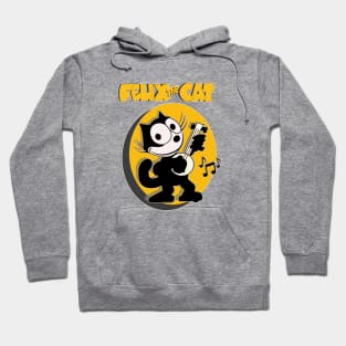 Felix the Cat Plays Banjo Old School Retro Cat Cartoon Art Hoodie